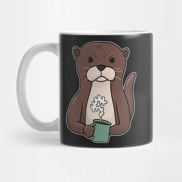 Grumpy Otter with Coffee Morning Grouch by Mesyo